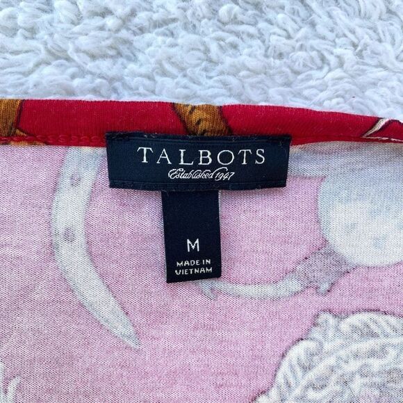 Talbots Red Gold Equestrian Cowl Neck Blouse Top - Picture 6 of 7
